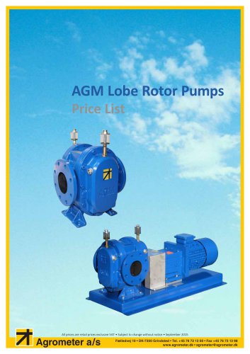 AGM Lobe Rotor Pumps Price List