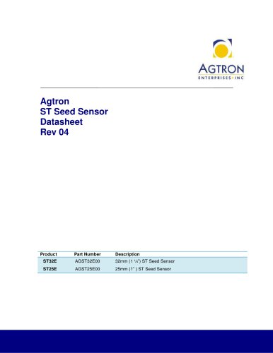 Agtron ST Seed Sensor Datasheet