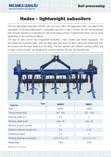 Hades - lightweight subsoilers