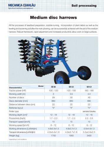 Medium disc harrows