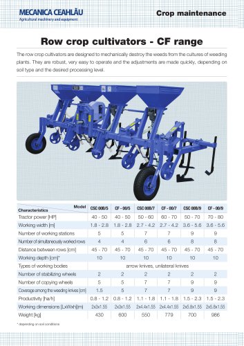 Row crop cultivators - CF range