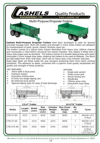 Multi-Purpose Dropside Trailers