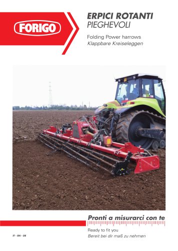 Folding power harrows