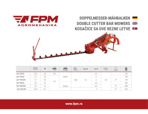 DOUBLE CUTTER BAR MOWERS