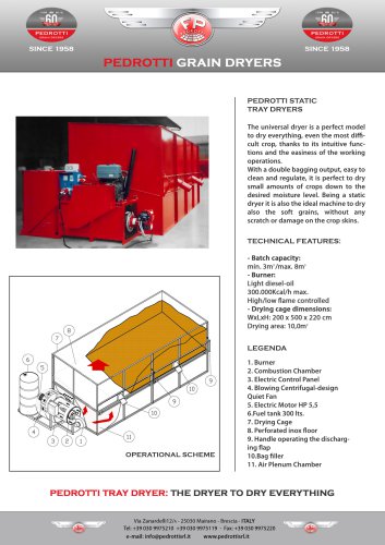 PEDROTTI STATIC TRAY DRYERS