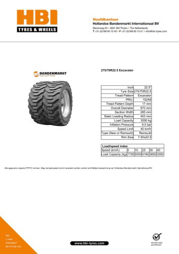 275/70R22.5 Excavator