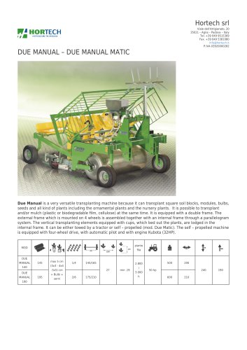 DUE MANUAL – DUE MANUAL MATIC