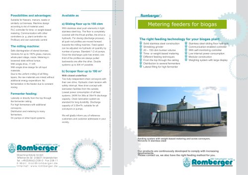 Dosing systems for biogas plants