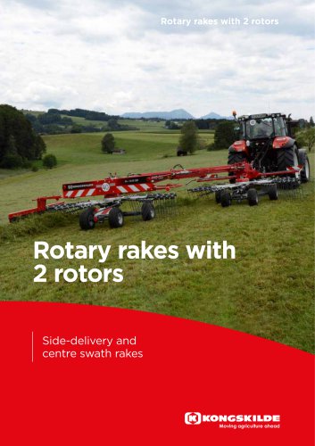 Rotary rakes with 2 rotors