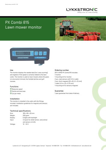 PX Combi 815 Lawn mower monitor