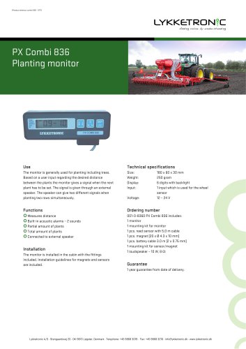 PX Combi 836 Planting monitor