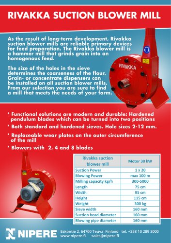 RIVAKKA SUCTION BLOWER MILL 30kW