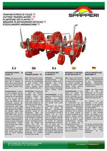 TT – MECHANICAL TRANSPLANTER FOR CUTTINGS