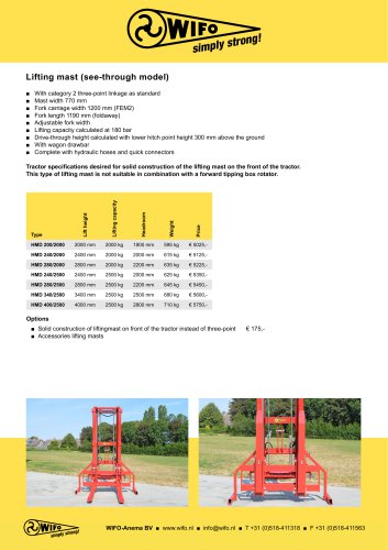 Lifting mast (see-through model)