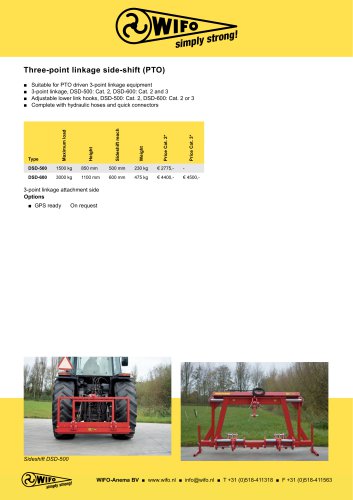 Three-point linkage side-shift (PTO)