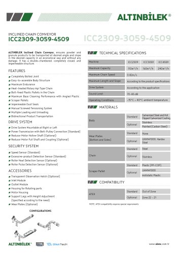 INCLINED CHAIN CONVEYOR ICC2309-3059-4509