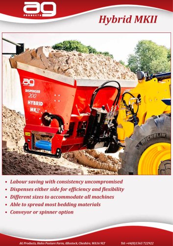 AG Hybrid sand, sawdust, lime & straw dispenser