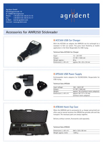 Accessories for AWR250 Stickreader