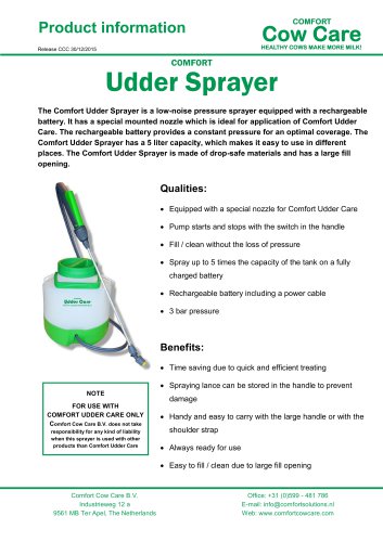 COMFORT Udder Sprayer