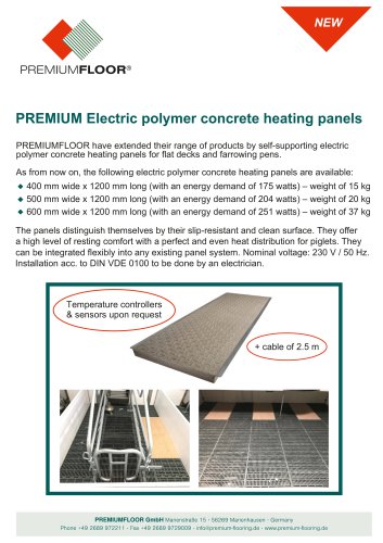 PREMIUM Electric polymer concrete heating panels