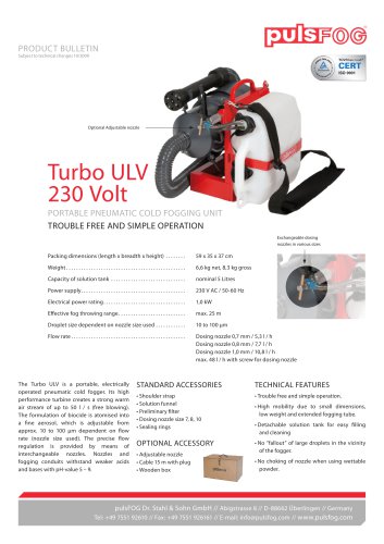 Turbo ULV 230 Volt