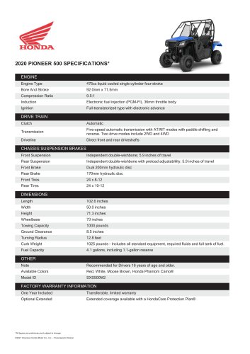 2020 PIONEER 500