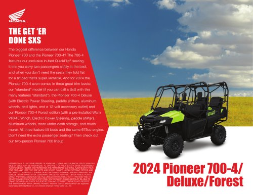 2024 Pioneer 700-4/Deluxe/Forest