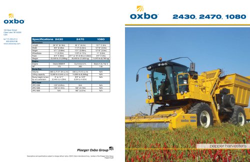 Oxbo 1080 Pepper Harvester