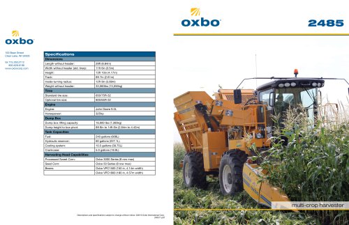 Oxbo 2485 Green Bean Harvester