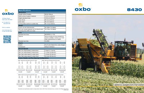 Oxbo 8430 Sweet Corn Harvester