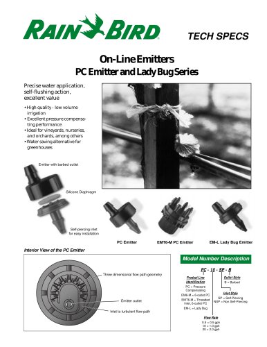 On-Line Emitters PC Emitter and Lady Bug Series