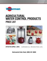 AGRICULTURAL WATER CONTROL PRODUCTS PRICE LIST