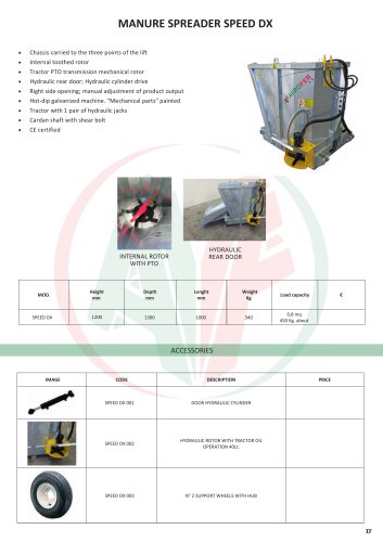 MANURE SPREADER SPEED DX