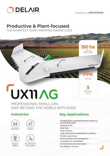 Delair UX11 AG long-distance drone and delair.ai platform.