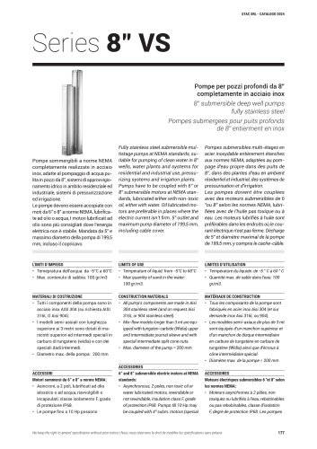 8″ submersible pumps series VS