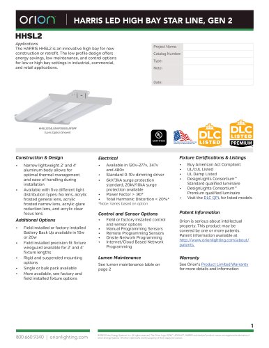 HARRIS LED HIGH BAY STAR LINE, GEN 2