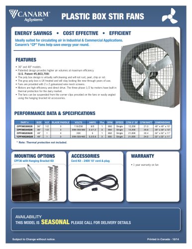 Plastic Box Stir Fans