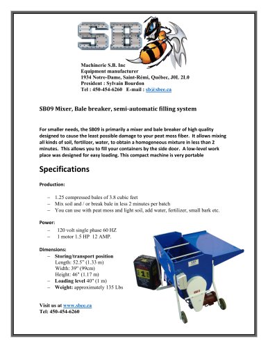 SB 09 Ultra mini bale breaker, mixer