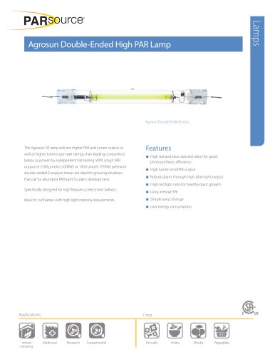 Agrosun Double-Ended High PAR Lamp