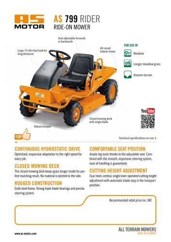 AS 799 Rider Ride-on Mower