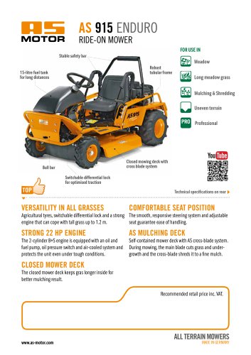 AS 915 Enduro Ride-on Mower