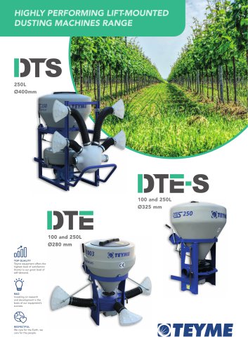 HIGHLY PERFORMING LIFT-MOUNTED DUSTING MACHINES RANGE