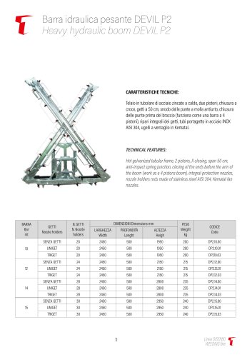 Heavy hydraulic boom DEVIL P2