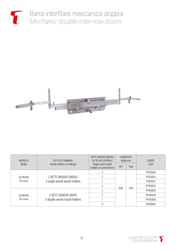 Mechanic double inter-row boom