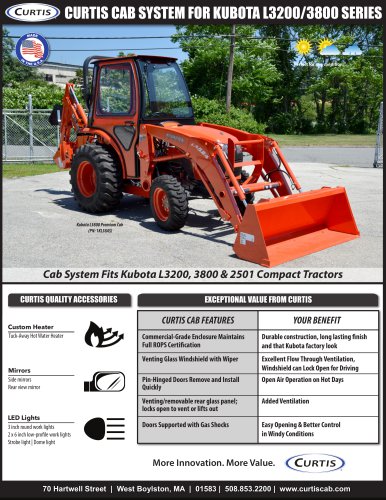 CURTIS CAB SYSTEM FOR KUBOTA L3200/3800 SERIES