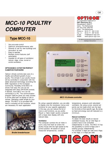 MCC-10 POULTRY COMPUTER