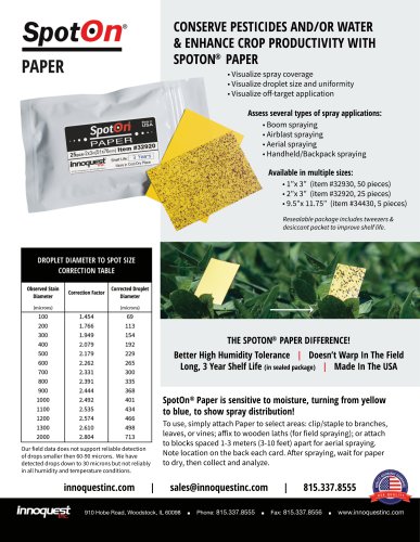 SPOTON® PAPER INFO SHEET (ENGLISH)