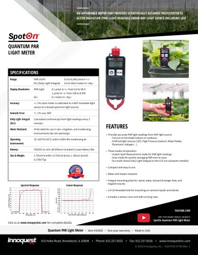 SPOTON® QUANTUM PAR LIGHT METER