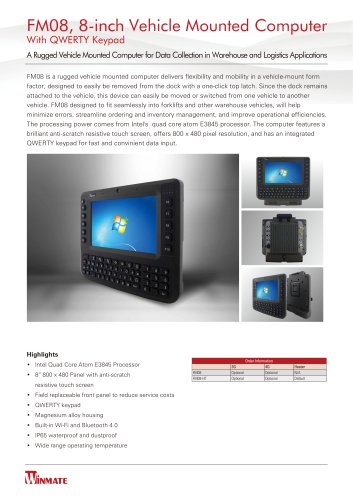 FM08 - 8-inch Vehicle Mount Computer