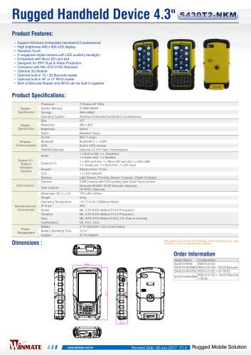 Rugged Handheld Device 4.3"